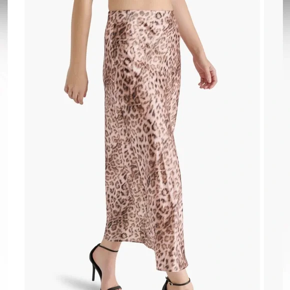 Steve Madden Animal Print Satin Slip Maxi Skirt - Picture 3 of 5